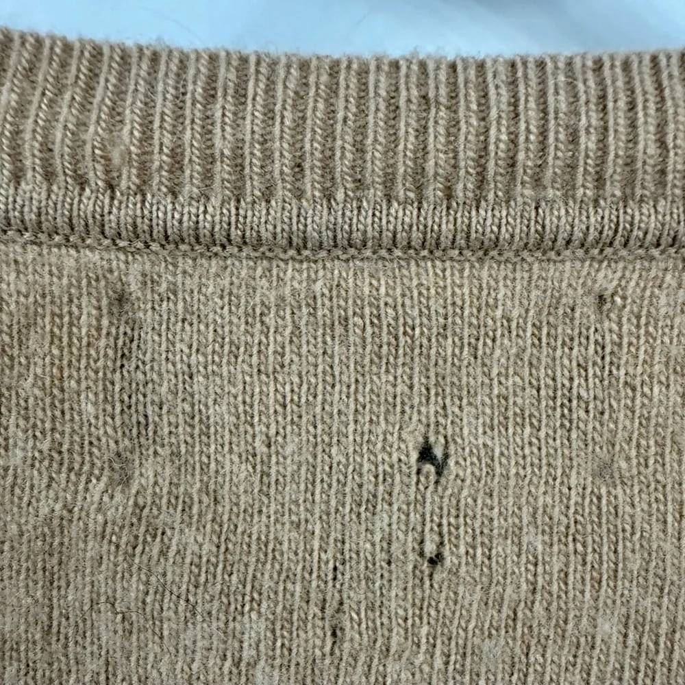 Banana Republic Beige and Navy Striped Crewneck Sweater